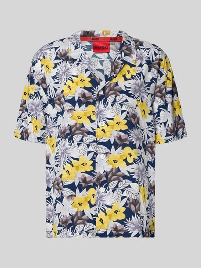 HUGO Koszula casualowa o kroju relaxed fit z czystej wiskozy model 'BEACH' Żółty 2
