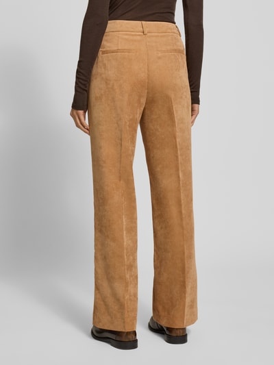 comma Spodnie sztruksowe o szerokim kroju w kant model ‘September’ Camel 5