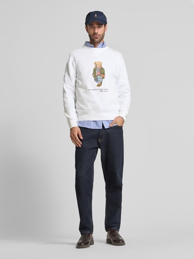 Polo Ralph Lauren Sweatshirt mit Label-Print Weiss 1