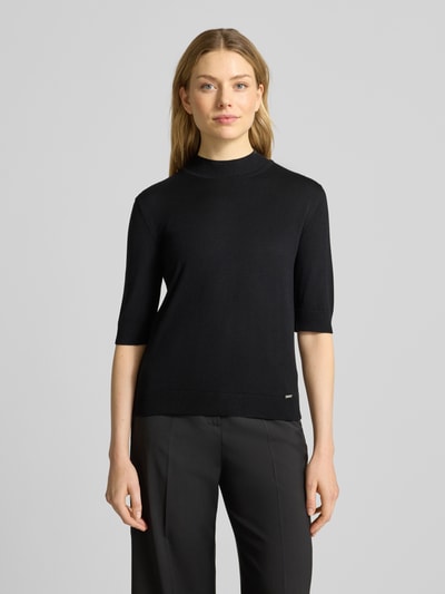 More & More Strickshirt mit Stehkragen und 1/2-Arm Black 4