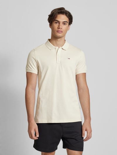 Tommy Jeans Slim fit poloshirt met logostitching Beige - 4