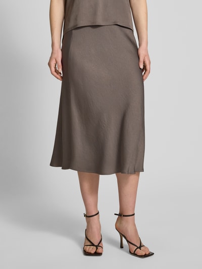 Drykorn Midirok van satijn met elastische band, model 'URA' Leem - 4