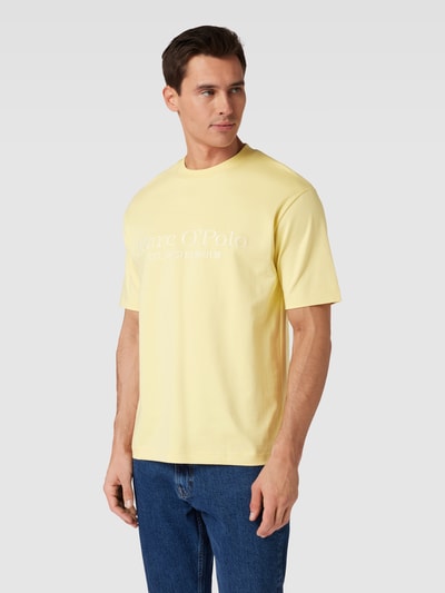 Marc O'Polo T-shirt z wyhaftowanym logo Jasnożółty 4