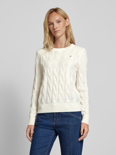 Tommy Hilfiger Gebreide pullover met ribboorden Offwhite - 4