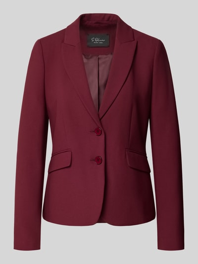 s.Oliver BLACK LABEL Slim fit korte blazer van viscosemix Bordeaux - 1