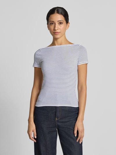 MANGO Skinny Fit T-Shirt aus reiner Baumwolle Marine 4