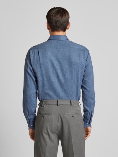 Stenstroms Slim Fit Business-Hemd mit Haifischkragen Blau Melange 5