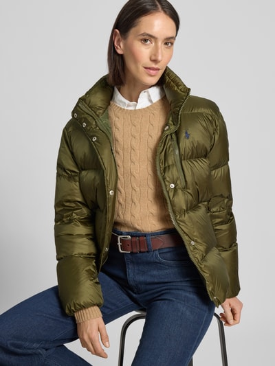 Polo Ralph Lauren Daunenjacke mit verdecktem Reißverschluss und Eingrifftaschen Oliv 3