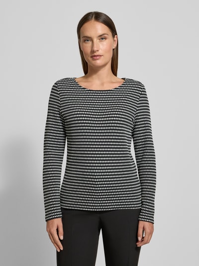 s.Oliver BLACK LABEL Regular fit shirt met lange mouwen en structuurmotief Zwart - 4