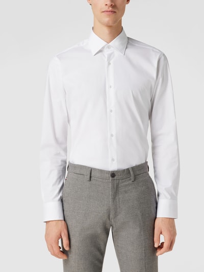 BOSS Modern Fit Regular fit zakelijk overhemd met stretch Wit - 4