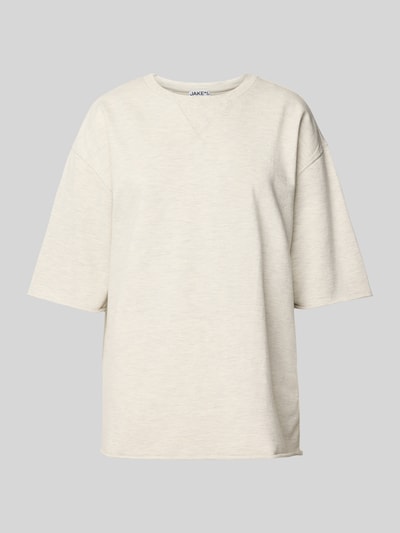 Jake*s Casual Sweatshirt mit 1/2-Arm und Rundhalsausschnitt Hellgrau Melange 2