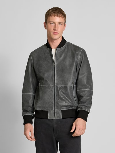 Jack & Jones Jas in leerlook Antraciet - 4