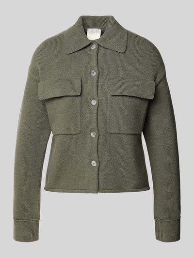 Marella Kardigan z wełny model ‘BRENTA1’ Oliwkowy 2