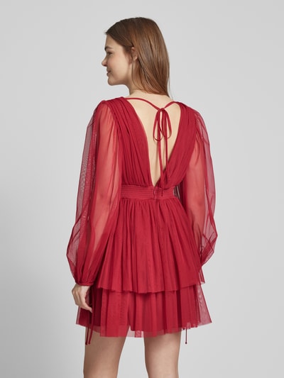 Jake*s Cocktail Cocktailkleid im Stufen-Look mit V-Ausschnitt Fuchsia 5