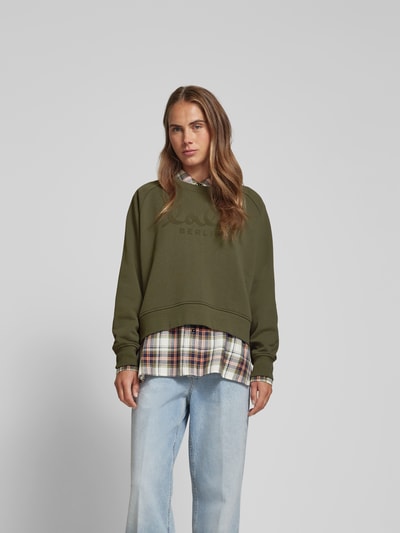 Lala Berlin Oversized Sweatshirt aus Baumwolle Oliv 4