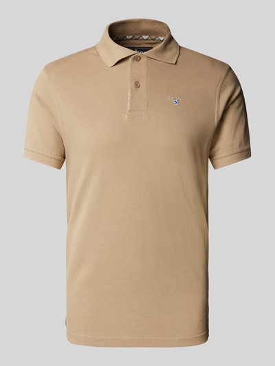 Barbour Slim Fit Poloshirt mit Label-Stitching Sand 2