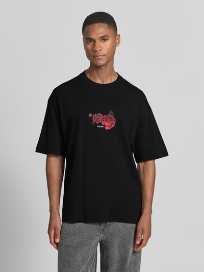 HUGO Oversized T-Shirt aus reiner Baumwolle Modell 'DOMANS' Black 4