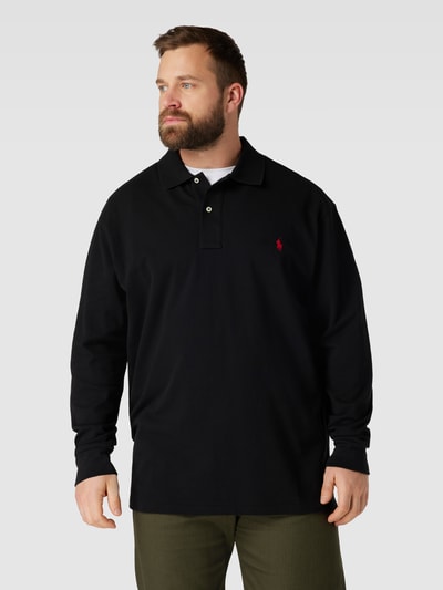 Polo Ralph Lauren Big & Tall PLUS SIZE poloshirt met logostitching Zwart - 4