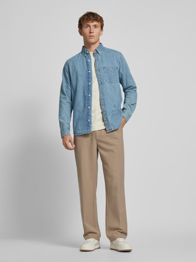 Gant Koszula jeansowa o kroju regular fit z kołnierzykiem typu button down Jasnoniebieski 1