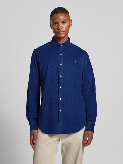 Polo Ralph Lauren Koszula casualowa o kroju regular fit z wyhaftowanym logo model ‘CORDUROY’ Ciemnoniebieski 4
