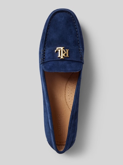 Lauren Ralph Lauren Leren loafers met labelapplicatie, model 'BARNSBURY' Marineblauw - 3