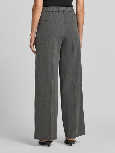 Jake*s Collection Zakelijke broek met persplooien van viscosemix Donkergrijs - 5
