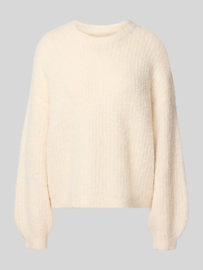 Vero Moda Relaxed Fit Strickpullover mit Woll-Anteil Modell 'CARMEN' Ecru 2