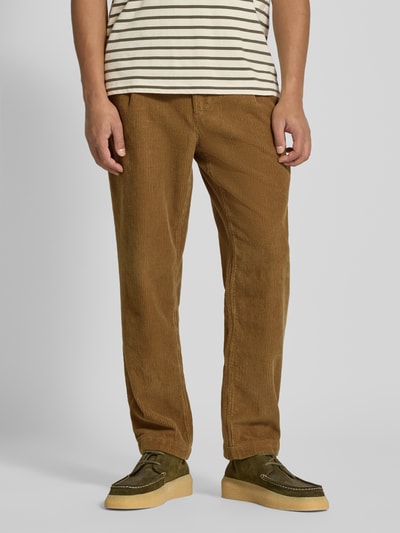 Armedangels Straight fit corduroy broek van puur katoen, model 'ARAANIO' Camel - 4