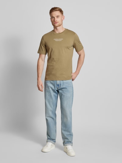 Jack & Jones Premium T-shirt met labelprint Cognac - 1