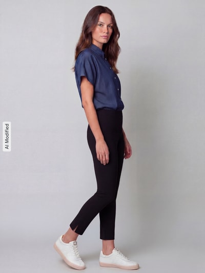 SEDUCTIVE Regular fit smalle broek met wol model 'SABRINA' Zwart - 1