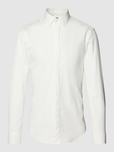 Jake*s Slim Fit Business-Hemd mit Kentkragen Ecru 2