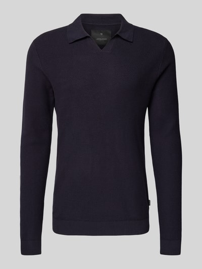 Jack & Jones Premium Strickpullover mit gerippten Abschlüssen Modell 'EASTON' Dunkelblau 2