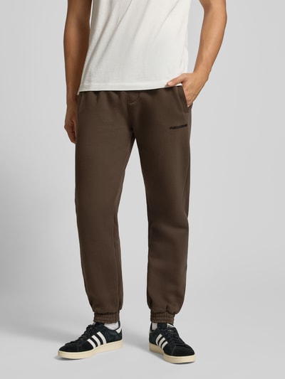PEGADOR Sweatpants mit elastischem Bund Dunkelbraun 4