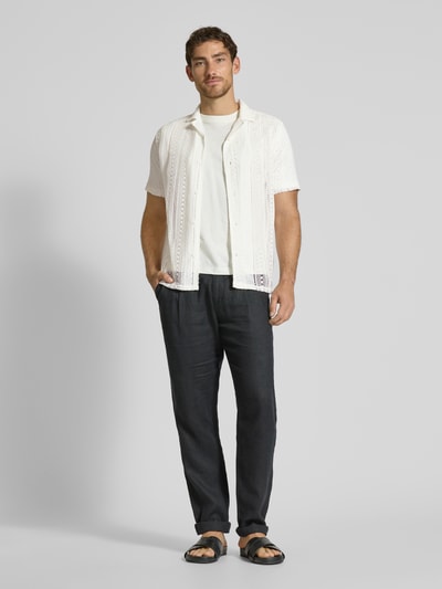 Lindbergh Relaxed Fit Strickhemd mit Resortkragen Offwhite 1