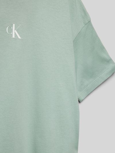 Calvin Klein Jeans T-shirt z nadrukiem z logo Ciemnozielony melanż 2