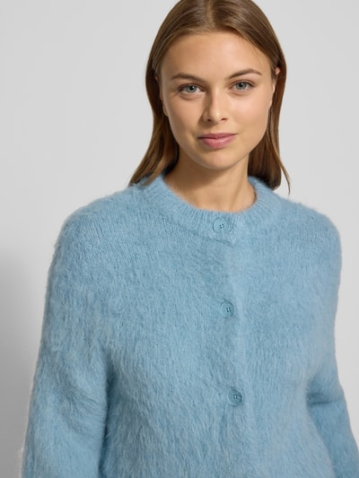 Someday Gebreid jack met knoopsluiting, model 'Tamanah' IJsblauw - 3