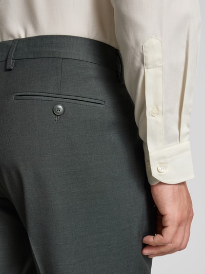 Christian Berg Men Regular Fit Anzugshose mit Viskose-Anteil und Bügelfalten Dunkelgruen 3