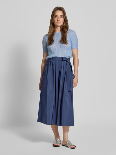 Weekend Max Mara Spódnica midi rozkloszowana z paskiem w talię Granatowy 1