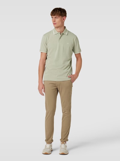 Selected Homme Poloshirt mit Kontraststreifen Khaki 1