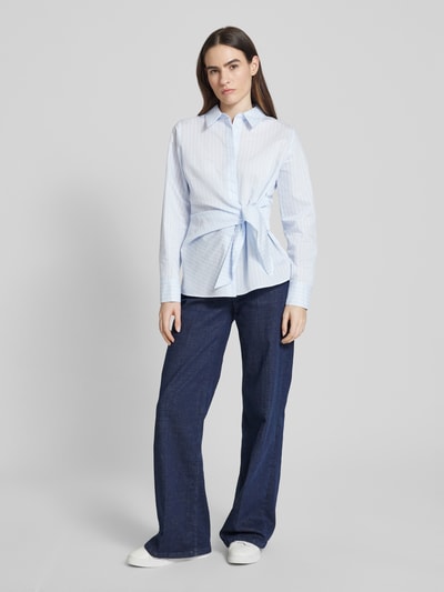 Someday Regular fit overhemdblouse met strikceintuur, model 'Zellissima' Bleu - 1