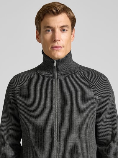 Marc O'Polo Regular Fit Sweatjacke aus Baumwoll-Mix Anthrazit 3