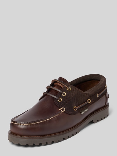 Barbour Schnürschuhe aus echtem Rindsleder Modell 'DECK BOAT' Dunkelbraun 1