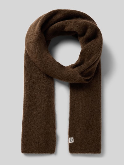 MSCH Copenhagen Schal mit Label-Detail Modell 'Hope' Dunkelbraun Melange 1