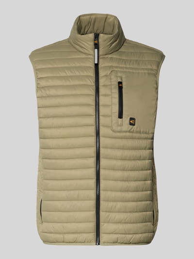 Produktfoto, Steppweste met opstaande kraag, regular fit, ritssluiting, borstzak met rits, labeldetail, steekzakken, camel active.