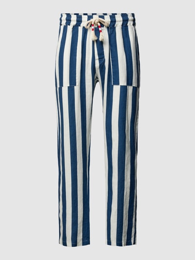 MC2 Saint Barth Leinenhose mit Streifenmuster Modell 'CALAIS' Marine 2