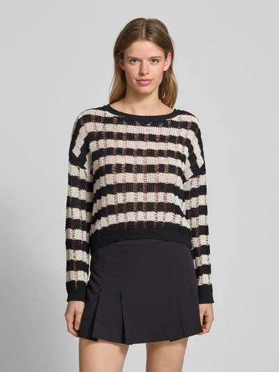 Only Boxy Fit Strickpullover aus Lochstrick Modell 'CAPRI' Ecru 4