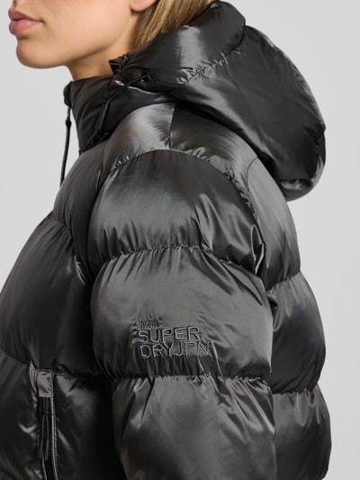 Superdry Kurtka pikowana z kieszeniami zapinanymi na zamek błyskawiczny Ciemnoszary 3