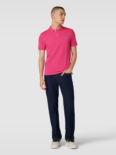 Lacoste Poloshirt mit Logo-Stitching Pink 1