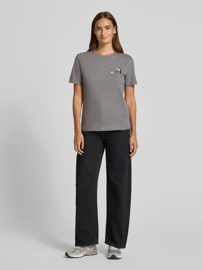 Jake*s Casual Regular Fit T-Shirt aus Baumwoll-Mix Modell 'ELI' ' Mittelgrau 1