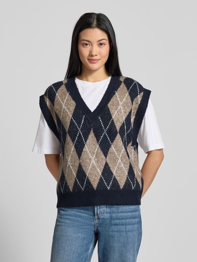 FREE/QUENT Pullunder mit V-Ausschnitt Modell 'Grsargyle' Taupe 4